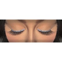 Eyelash - Black W/Silver Glitter Trim