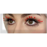 Eyelash - Blackw/Red Feather Tips