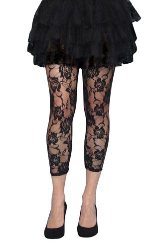 Tights - Lace Footless Tights - Black (A) - CARNIVAL PRODUCTS