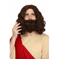 Wig - Holyman Wig & Beard Set - Brown