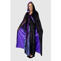 Adult Costume - Cape Reversible Black/Purple (Satin)