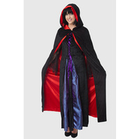 Adult Costume - Cape Reversible Black/Red (Satin)