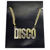 Necklace - Disco - Gold Plastic