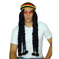 Wig - Rasta Braids W/Knit Beret