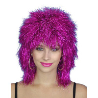 Wig - Deluxe Pink Tinsel Spiky Mullet