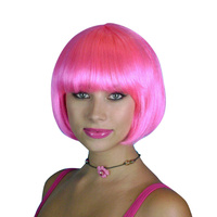Wig- Hot Pink Short Bob - Dlx