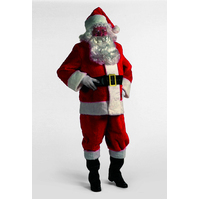 10 PIECE  PLUSH SANT SUIT EXTRA LARGE WITH WIG & BEARD SET