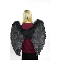 BLACK ANGEL WINGS 65X65CM