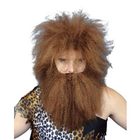 Wig - Caveman Wig & Beard Set Dlx
