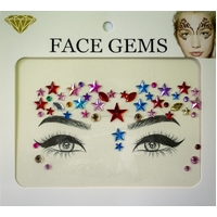 MULTI-COLOUR FACE JEWELS STICKERS