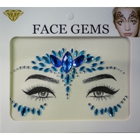 BLUE FACE JEWELS STICKERS