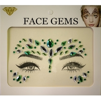 GREEN FACE JEWELS STICKERS