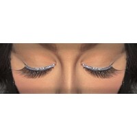 Eyelash - Black W/Silver Glitter Trim