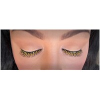 Eyelash - Black W/Gold Tinsel