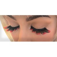 Eyelash - Black Jagged W/Red Tips