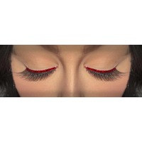 Eyelash - Black W/Red Glitter Trim