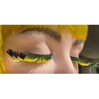 Eyelash - Black/Yellow W/Feather Tips