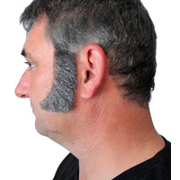 Sideburns - Thick Curved Grey