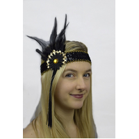 BLACK FEATHER HBAND 