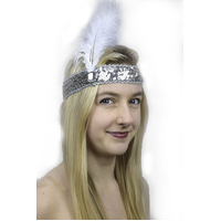 SILVER FLAPPER HEADBAND 