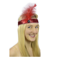RED FLAPPER HEADBAND