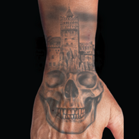 Hand Temporary Tattoo - Skull