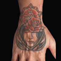 Hand Temporary Tattoo - Rose Girl