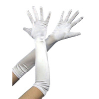 Gloves - Long Satin White