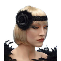 Flapper Headband - Black Rose Flapper Headband