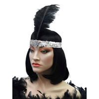 Headband - Crystal Heart Silver Flapper Headband