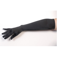 BLACK SATIN GLOVES 48CM LONG 3 PACK