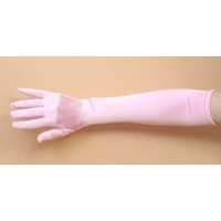 PINK SATIN GLOVES 48CM 3PACK