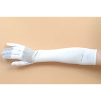 WHITE SATIN GLOVES 48CM LONG 3 PACK
