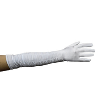 WHT WEDDING GLOVE RUCHING 