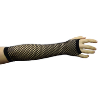 BLACK LONG FISHNET FINGERLESS 3 PACK