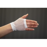 SHORT WHITE FISHNET FINGERLESS 3 PACK
