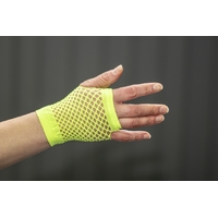 SHORT YELLOW FISHNET FINGERLESS 3PACK
