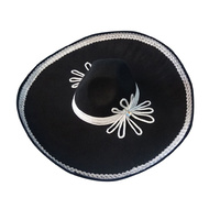 Hat - Mariachi Black With Decoration