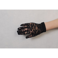 BLK LACE SHORT GLOVE 3PK