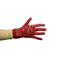  RED LACE SHORT GLOVE 3PK