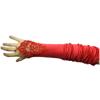  RED SATIN FINGERLES LACE