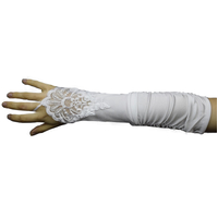  WHT SATIN FINGERLES LACE