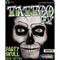 Party Skull Tattoo - White