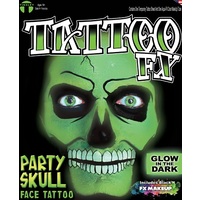 Party Skull Tattoo - Glow In The Dark
