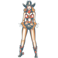 Cowgirl - Pin Up - Temporary Tattoo