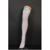 WHT/BL BOW STOCKINGS