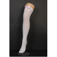 WH/PK BOW STOCKINGS