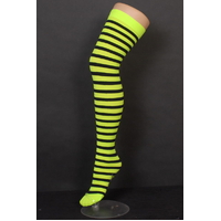 STRIPE GR/BK STOCKINGS