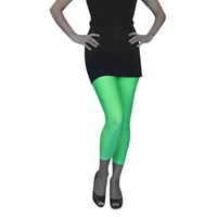 Tights - Lycra Footless Tights - Neon Green (A)