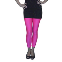 Tights - Lycra Footless Tights - Neon Pink (A)